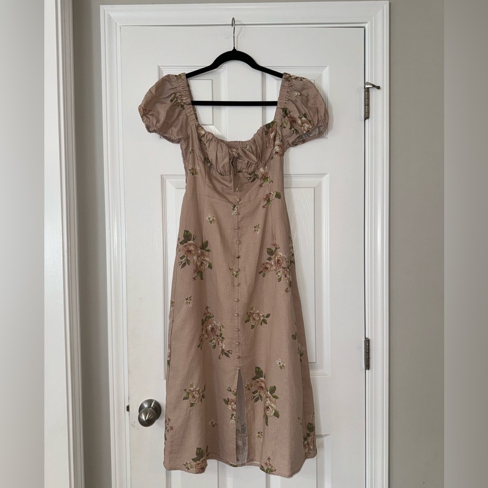 Altar’d State Linen Floral Midi Dress
